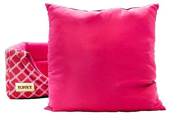 Cama Iglu e Toca Para Cachorro Luppet Luxo Rosa Geométrico Tamanho:M