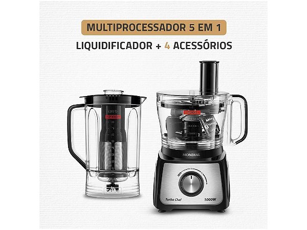 Multiprocessador de Alimentos Mondial Preto - 220V