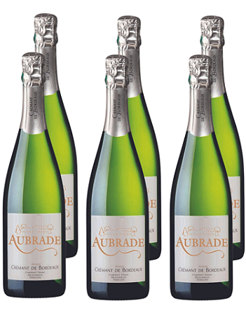 Espumante Aubrade Branco Brut - AOP Cremant de Bordeaux- caixa c/6