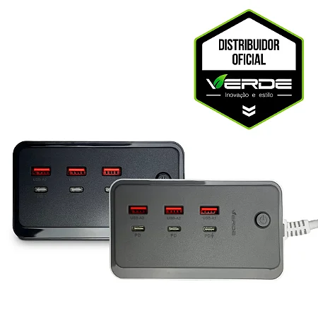 Adaptador USB-A + Type C - 3 Portas - Verde