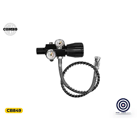 Estação de Recarga PCP 300 Bar M18x1,5 + Cilindro PCP de Alumínio 0,5L (500 cc) 300 Bar + Alvo