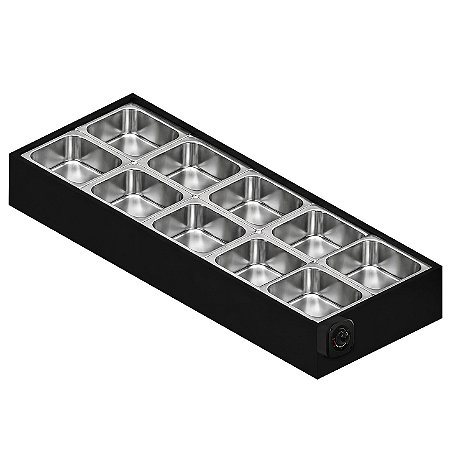 Buffet Térmico SARO de Bancada 10 Cubas Aquecido c/ Tampa 127V ou 220V
