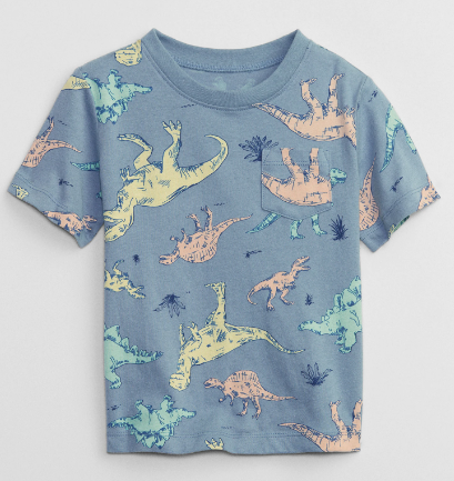 Camiseta Masculina GAP Azul Dinossauro - 3 Anos