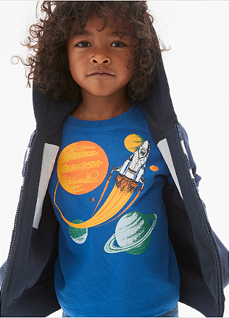 Camiseta Masculina GAP Estampa Espaço - 4 Anos
