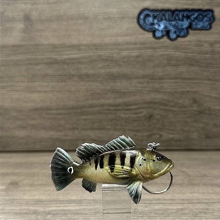 Chaveiro artesanal tucunaré azul