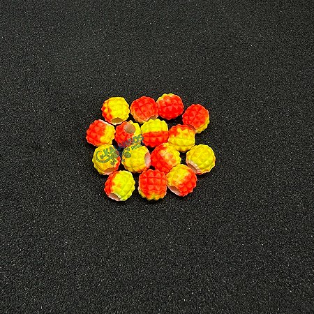 Miçanga Abacaxi amarela com laranja da Kalangos (10 unidades)