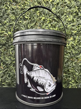 Balde de ceva Kalangos Pesca todo preto - 8 litros