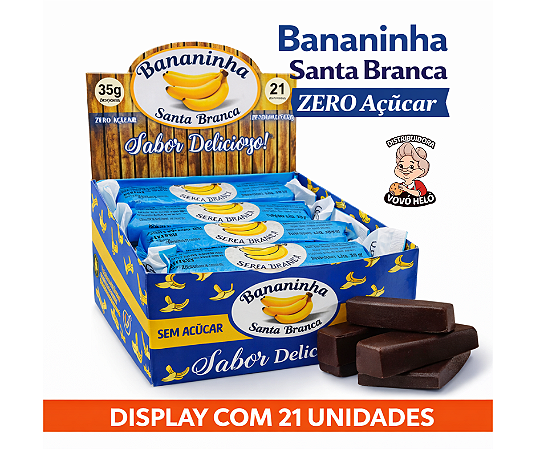 Bananinha Santa Branca ZERO Açúcar Display 21 Unidades
