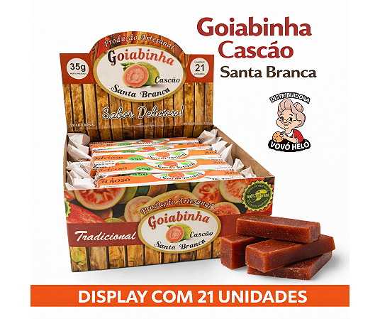 Goiabinha Cascão Santa Branca Tradicional - Display 21 Unidades