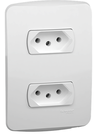 CONJUNTO 2 TOMADAS 2P+T 10A 250V BRANCO MILUZ ELECTRIC S3B60440