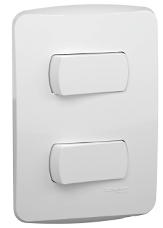 CONJUNTO 2 INTERRUPTORES SIMPLES 10A 250V BRANCO MILUZ S3B62110