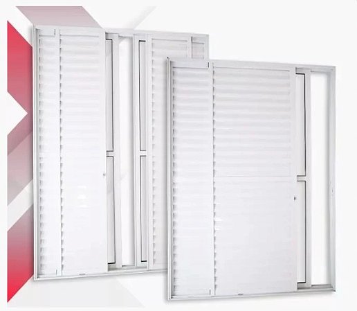 Porta Balcão Alumínio Branco 3f Com Chave