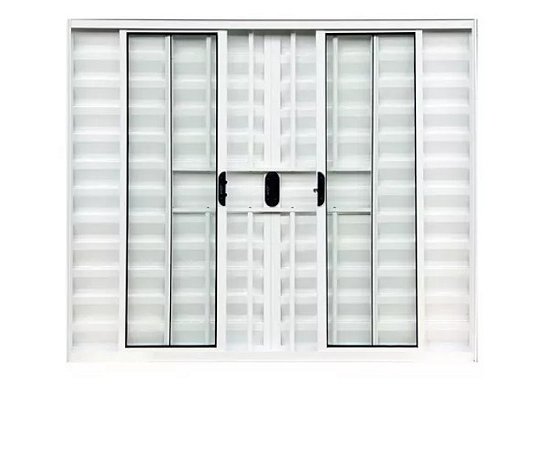 Janela 6F C/Grade Branco Linha Modular Várias Medidas