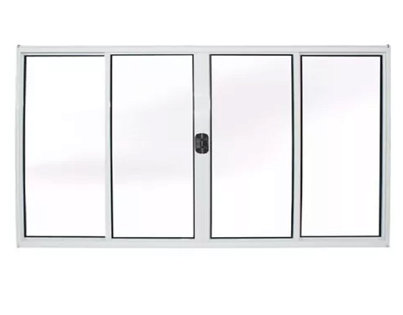 Janela Correr 4 Folhas Sem Grade Branco Linha Modular Várias Medidas
