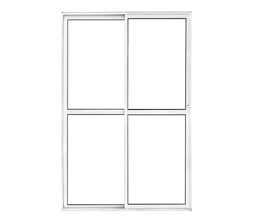 Porta Balcão 2 Folhas Alumínio Branco Linha 25 Várias Medidas