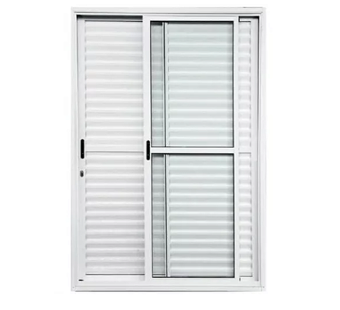 Porta Balcão 3 Folhas Alumínio Branco Linha 25 Várias Medidas