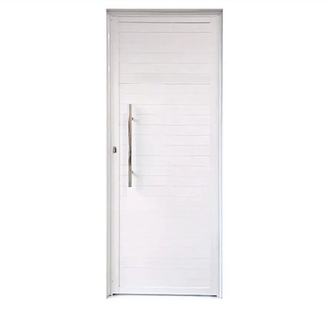 Porta Lambril Alumínio Branco Com Frisos e Puxador Redondo