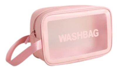 Necessarie Transparente Wash Bag Impermeável Rosa Bebê