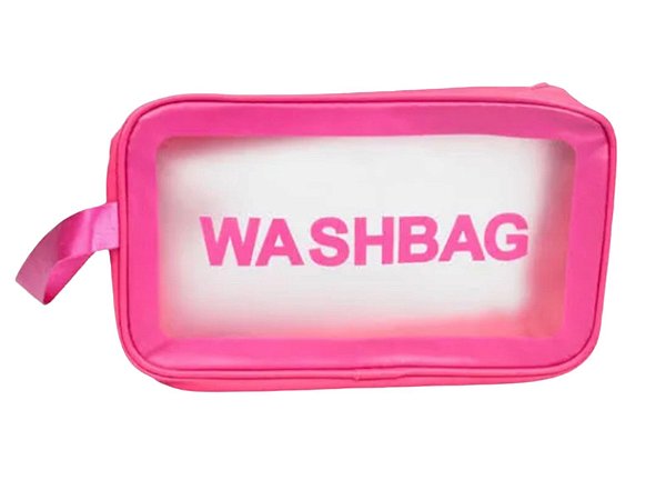 Necessarie Transparente Wash Bag Impermeável Rosa Pink