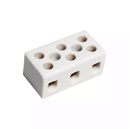 Conector Porcelana Tripolar 10A 250V 8204 Fertak