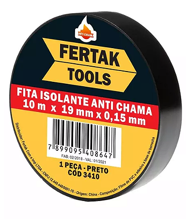 Fita Isolante Antichamas 19Mmx20M 10Pc 3420 Fertak