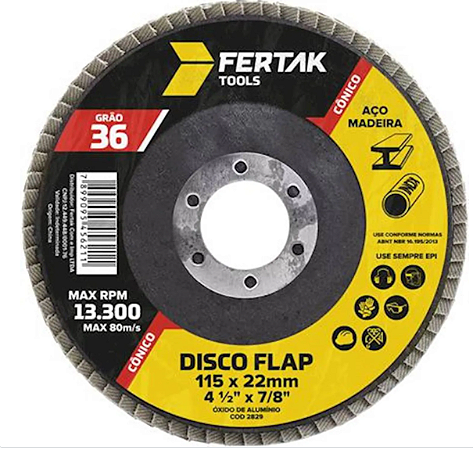 Disco Flap Conico Grao 40 P/Acab 4-1/2 2830 Fertak