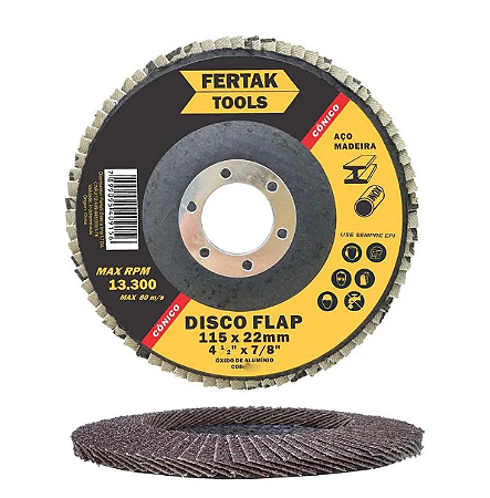 Disco Flap Conico Grao 120 P/Acab 4-1/2 2833 Fertak