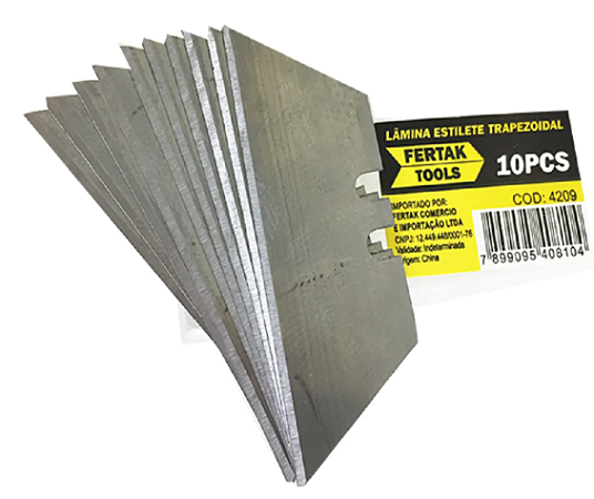 Lamina Refil Para Estilete Trapezodial 10Pcs 4209 Fertak