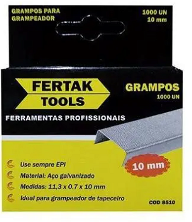 Grampo Para Grampeador 10Mm C/1000Pcs 8510 Fertak