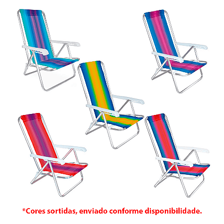 CADEIRA DE PRAIA RECLINAVEL ALUMINIO 2103 MOR