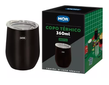 COPO TERMICO PRETO 360ML 8041 MOR