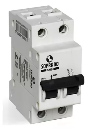 DISJUNTOR 16A BIPOLAR DIN 0016.21 SOPRANO