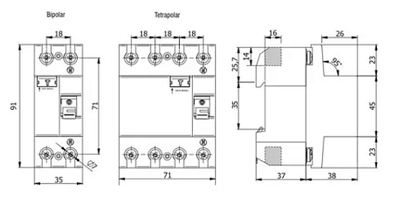 DISJUNTOR 63A TETRAPOLAR H-063A 6063.41 SOPRANO