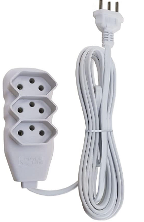 Extensao Compacta 2P+T Cabo Pp 10M 10A Pt 172002 Ilumi