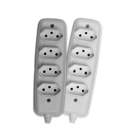 Tomada Quadrupla Barra Sobrepor 2P+T 10A 250V 26340 Ilumi