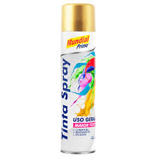 Tinta Spray 400Ml Metalica Ouro Mundial Prime