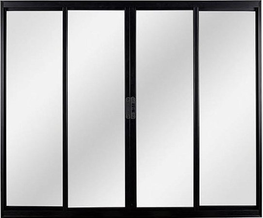 Janela 4 Folhas 120X150 Nr Preta Esquadrisol