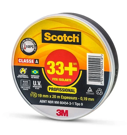 Fita Isolante Scotch 33+ 3M 10m x 19mm