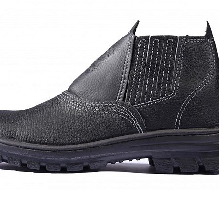 Botina Couro Elast Bidens Bico Plastico 38 Cartom