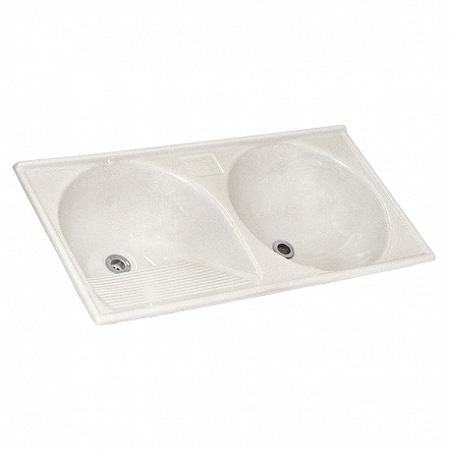 Tanque Duplo Fibra 102X50 Branco Tm102Br Decoralita