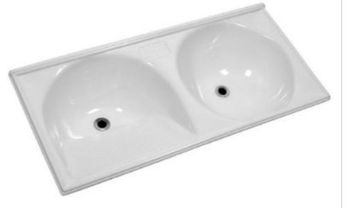 Tanque Duplo Fibra 120X60 Branco Tm120Rbr Decoralita