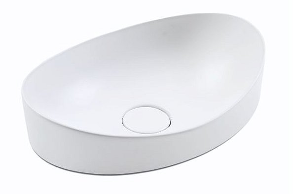 Cuba Apoio Oval 47X33Cm Branca Mate Ica21 Icasa