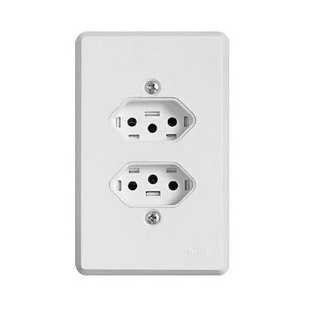 Tomada Dupla 2P+T 10A 250V Pratika 19120 Ilumi