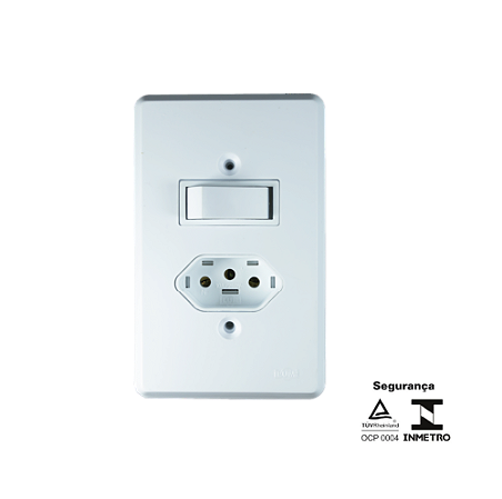 Int. Simp 6A C/ Tomada 2P+T 20A 250V Pratika 19201 Ilumi