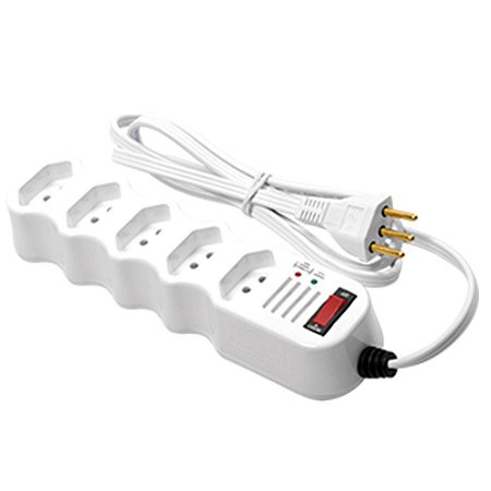 Filtro Linha 5 Tomadas 1M Profissional Branco 34012 Ilumi