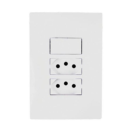 Interruptor Simples 10A Tomada Dupla 10A 250V I9 94203 Ilumi