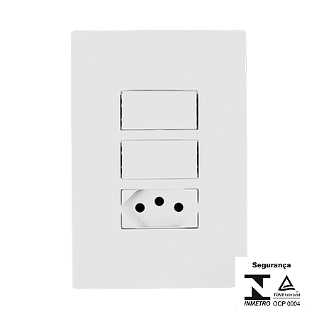 Interruptor Duplo Simples 10A Tomada 20A 250V I9 94211 Ilumi