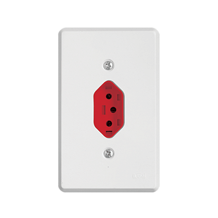 Tomada 2P+T 20A 250V Vermelha Pratika  Ilumi