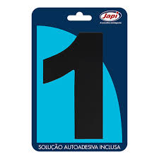 Algarismo 1 Residencial Preto 12,5Cm N1Mp Japi
