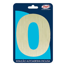 Algarismo 0  Residencial Prata Escovado 12,5Cm Japi